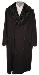1920s Mens Ulster Winter Coat Melton Wool Overcoat - Medium - Poppy's Vintage Clothing
