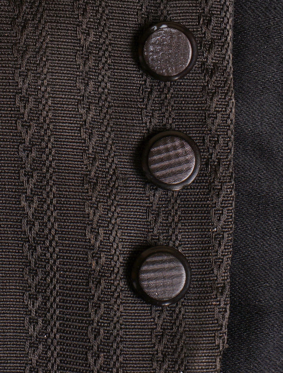 Edwardian Era Black Silk Waistcoat Mens Vest circa 1910 Size M - Poppy's Vintage Clothing