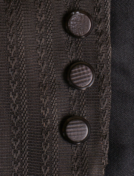 Edwardian Era Black Silk Waistcoat Mens Vest circa 1910 Size M