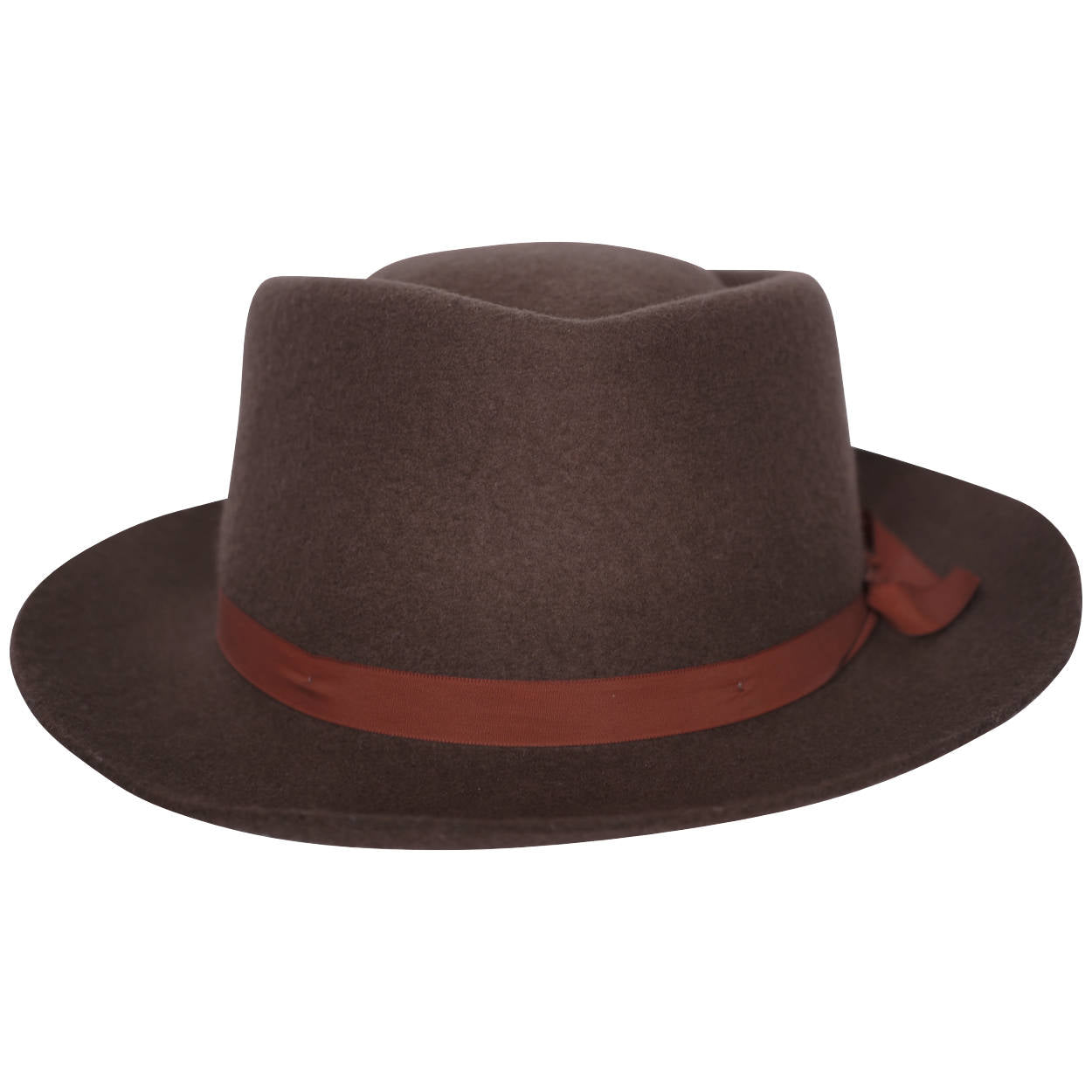 Vintage Effanem Crusher Fedora Brown Wool Felt 7 3/8 Large - Poppy's Vintage Clothing
