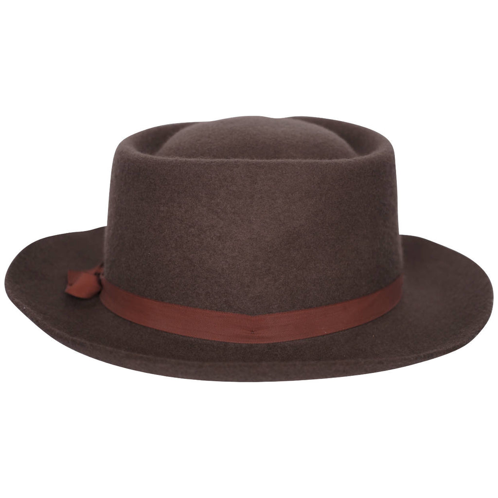 Vintage Effanem Crusher Fedora Brown Wool Felt 7 3/8 Large - Poppy's Vintage Clothing