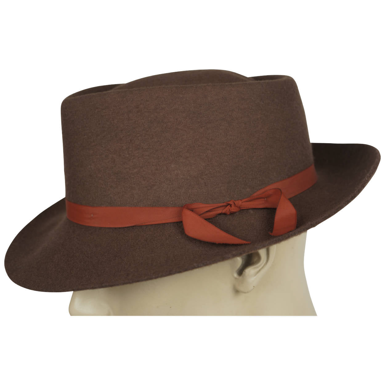 Vintage Effanem Crusher Fedora Brown Wool Felt 7 3/8 Large - Poppy's Vintage Clothing