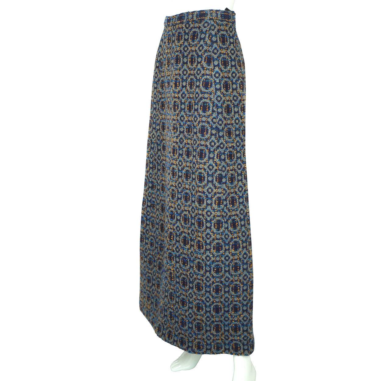 Vintage 1960s Woven Wool Tweed Skirt by Elegance Paris Size M 28” W - Poppy's Vintage Clothing
