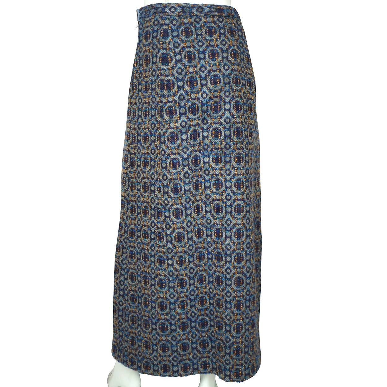 Vintage 1960s Woven Wool Tweed Skirt by Elegance Paris Size M 28” W - Poppy's Vintage Clothing