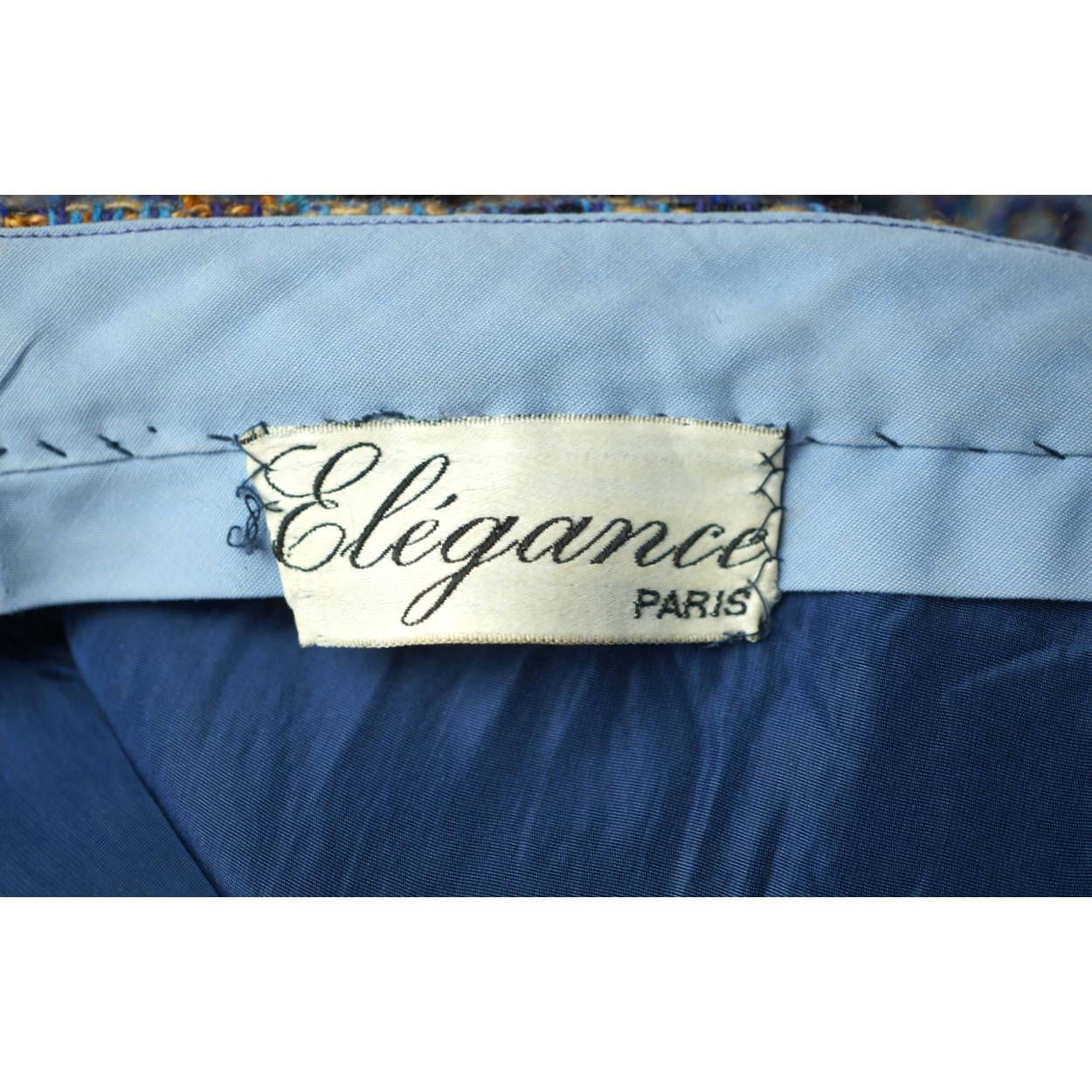 Vintage 1960s Woven Wool Tweed Skirt by Elegance Paris Size M 28” W - Poppy's Vintage Clothing