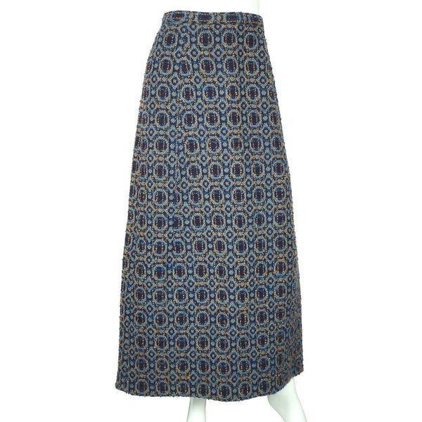 Vintage 1960s Woven Wool Tweed Skirt by Elegance Paris Size M 28” W - Poppy's Vintage Clothing