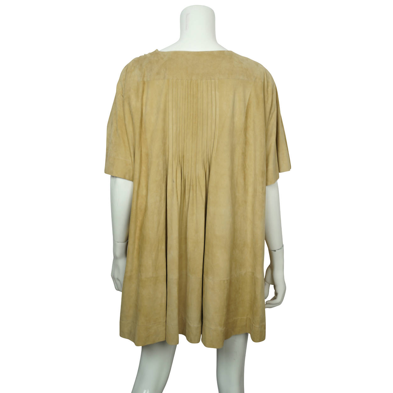 Suede Leather Tunic Top Eleni Marinos Montreal Couture L XL - Poppy's Vintage Clothing