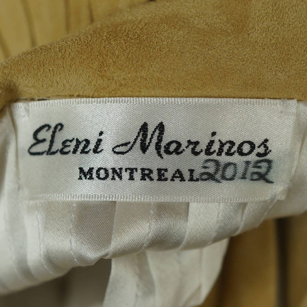 Suede Leather Tunic Top Eleni Marinos Montreal Couture L XL - Poppy's Vintage Clothing