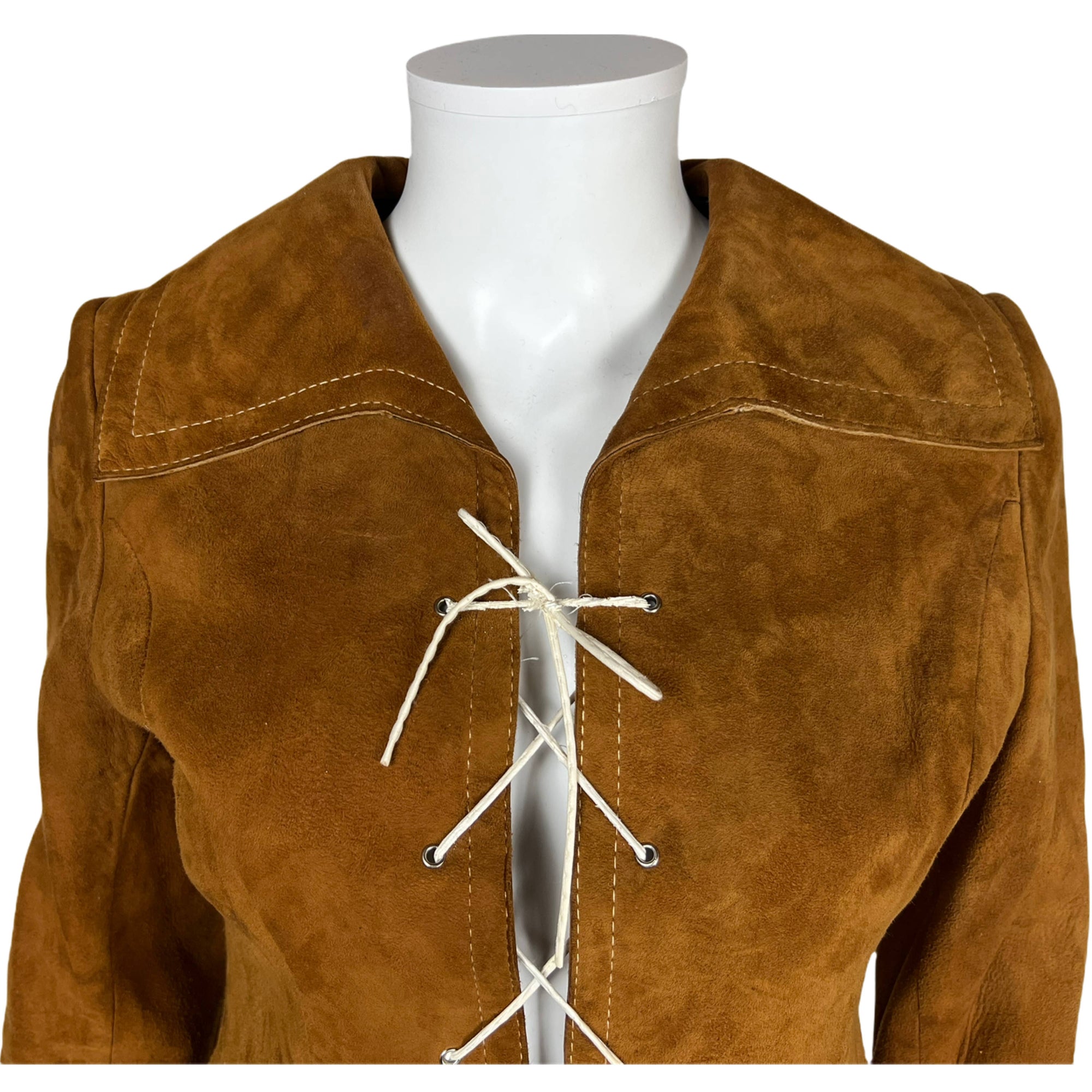 Vintage 1960s Mod Suede Leather Mini Dress Ladies Sz S