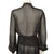 Vintage 1940s Blouse Black Embroidered Silk Chiffon Size M L