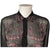 Vintage 1940s Blouse Black Embroidered Silk Chiffon Size M L