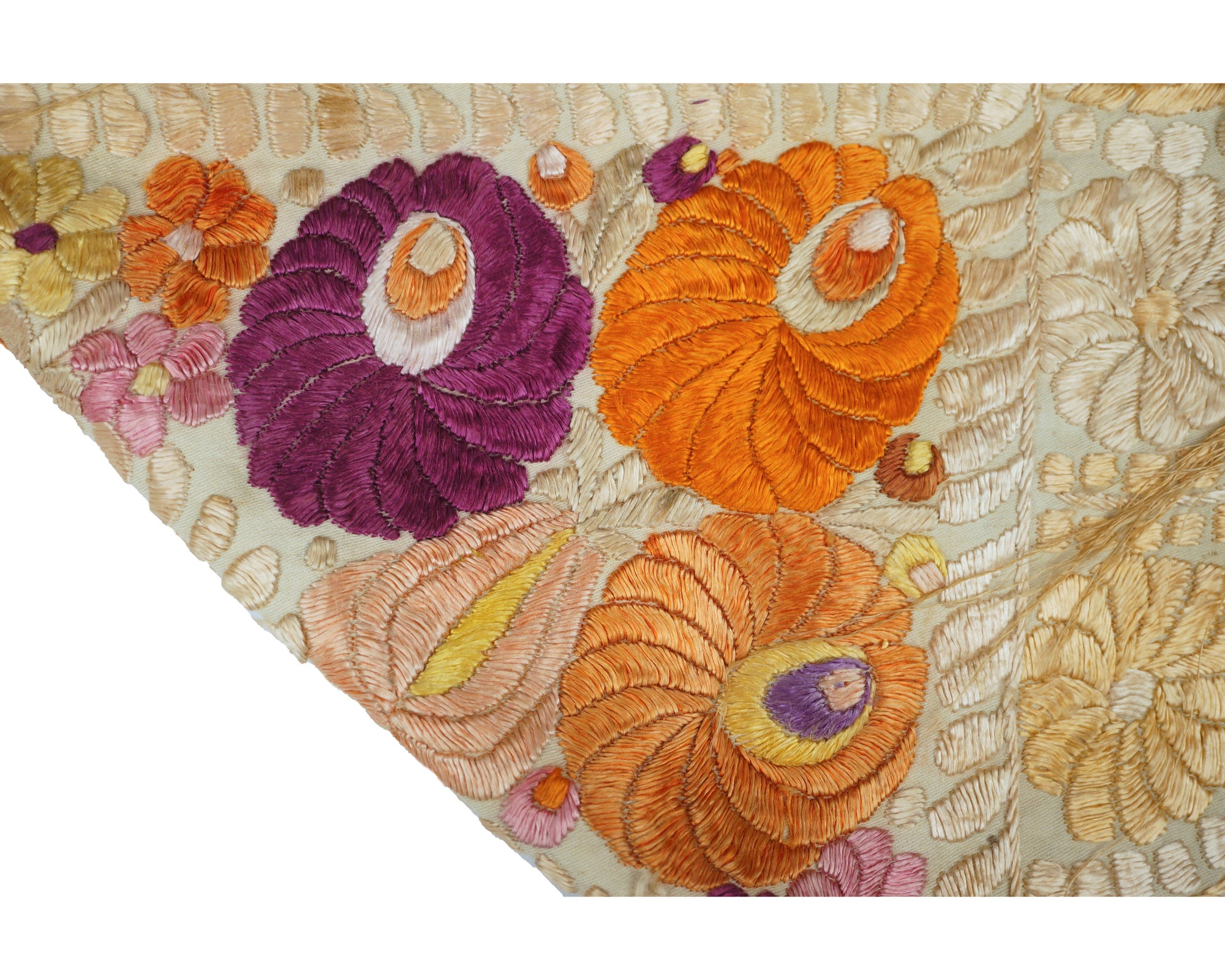 Vintage Hungarian Embroidered Tablecloth Matyo Embroidery - Poppy's Vintage Clothing