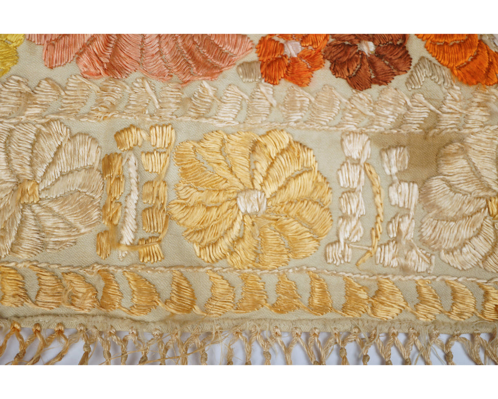 Vintage Hungarian Embroidered Tablecloth Matyo Embroidery - Poppy's Vintage Clothing