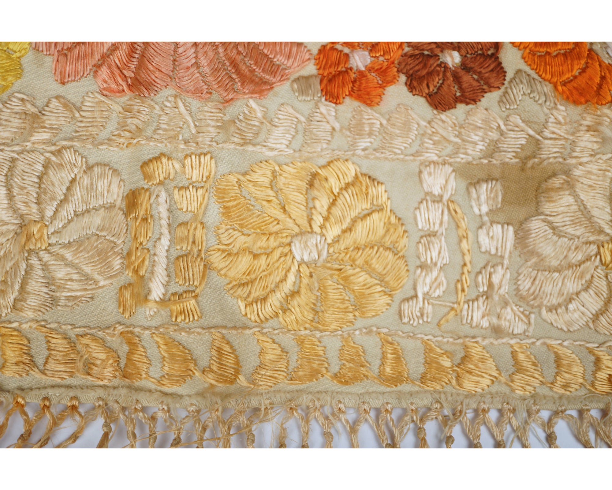 Vintage Hungarian Embroidered Tablecloth Matyo Embroidery - Poppy's Vintage Clothing