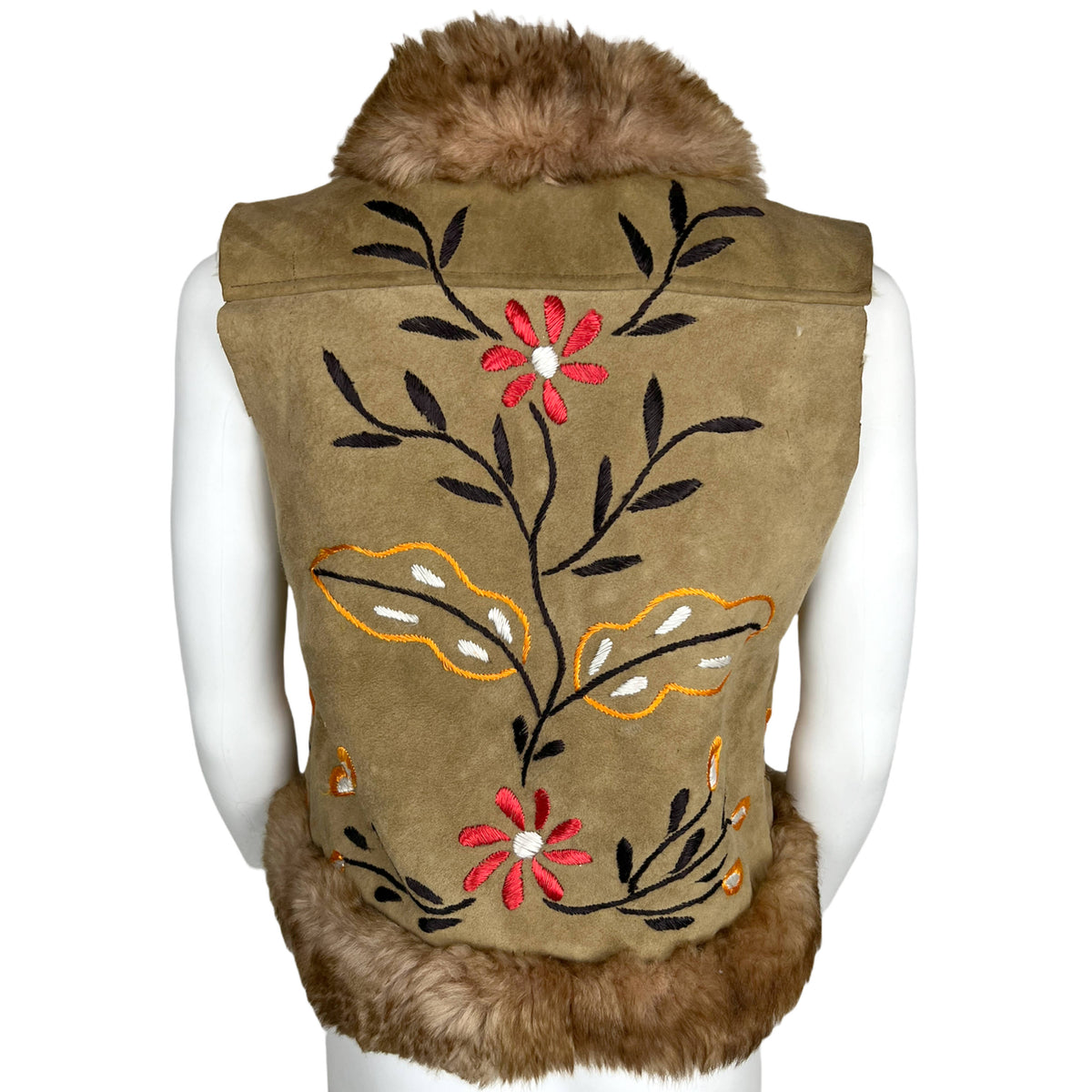 Gilet Taglia XS Di Urban Outfitters In Similpelle Marrone Con Ricami Afghani – Nuovo Con Etichette (RRP £69) - Foto 4