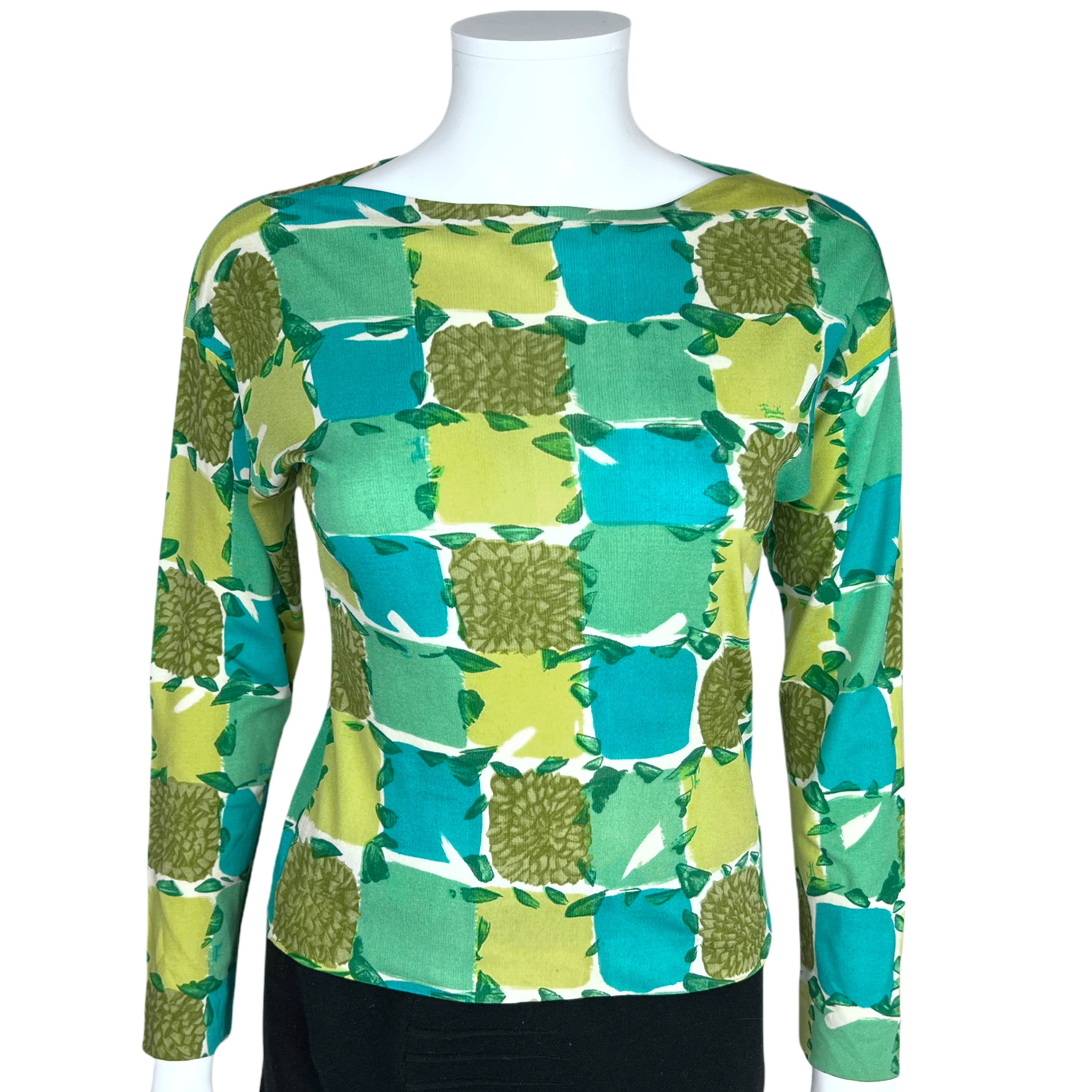 Vintage 1950s Emilio Pucci Top Silk Jersey Blouse Size M L