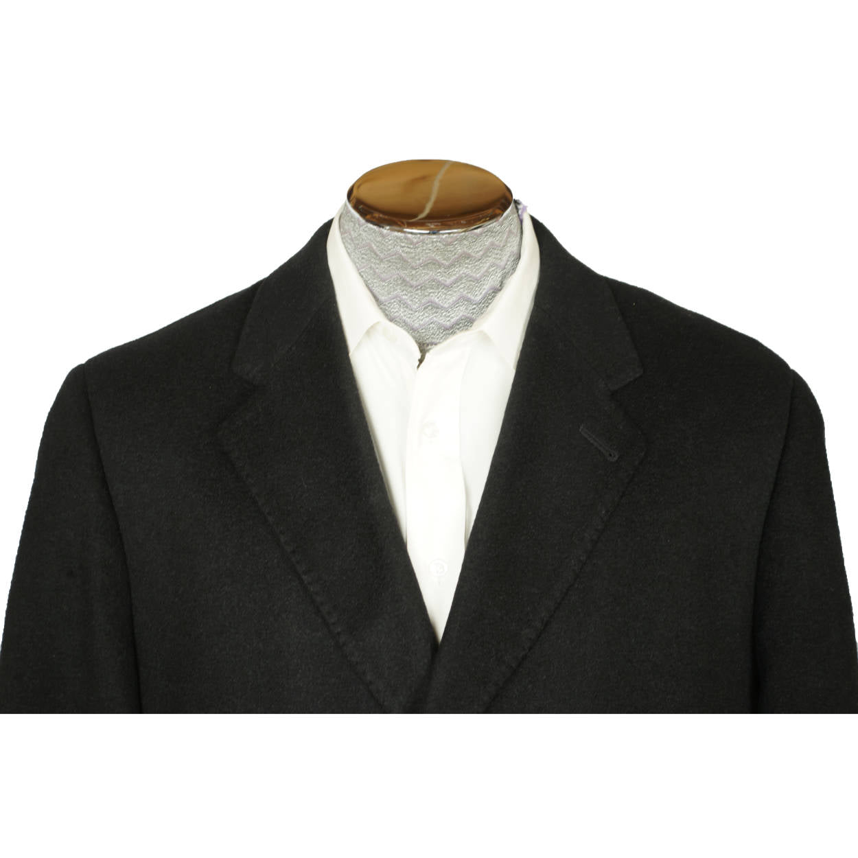 Vintage Mens Overcoat 100% Italian Cashmere Black Coat Size 42
