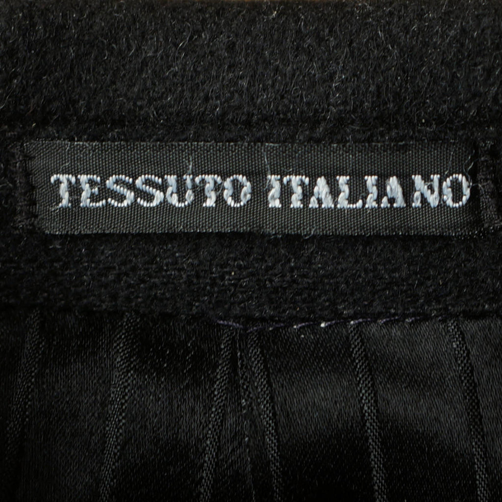 Vintage Mens Overcoat 100% Italian Cashmere Black Coat Size 42 Excellent - Poppy's Vintage Clothing