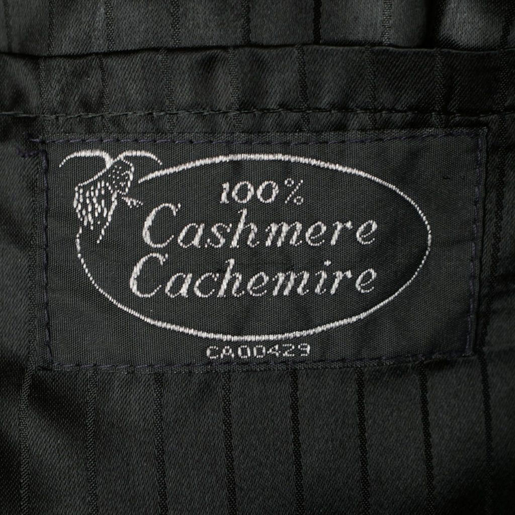 Vintage Mens Overcoat 100% Italian Cashmere Black Coat Size 42 Excellent - Poppy's Vintage Clothing