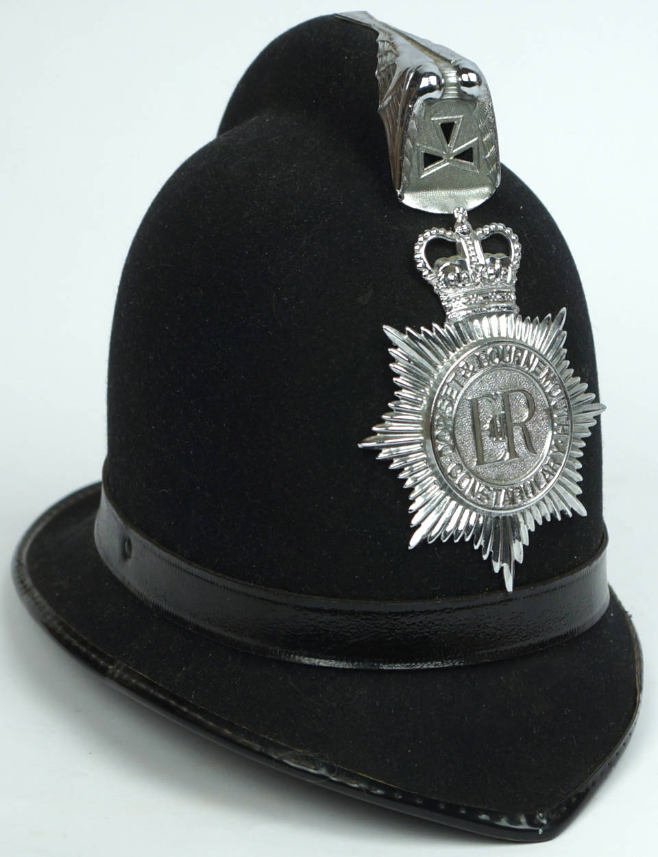 Vintage English Bobby Custodian Helmet Dorset &amp; Bournemouth Constabulary 1960s - Poppy's Vintage Clothing