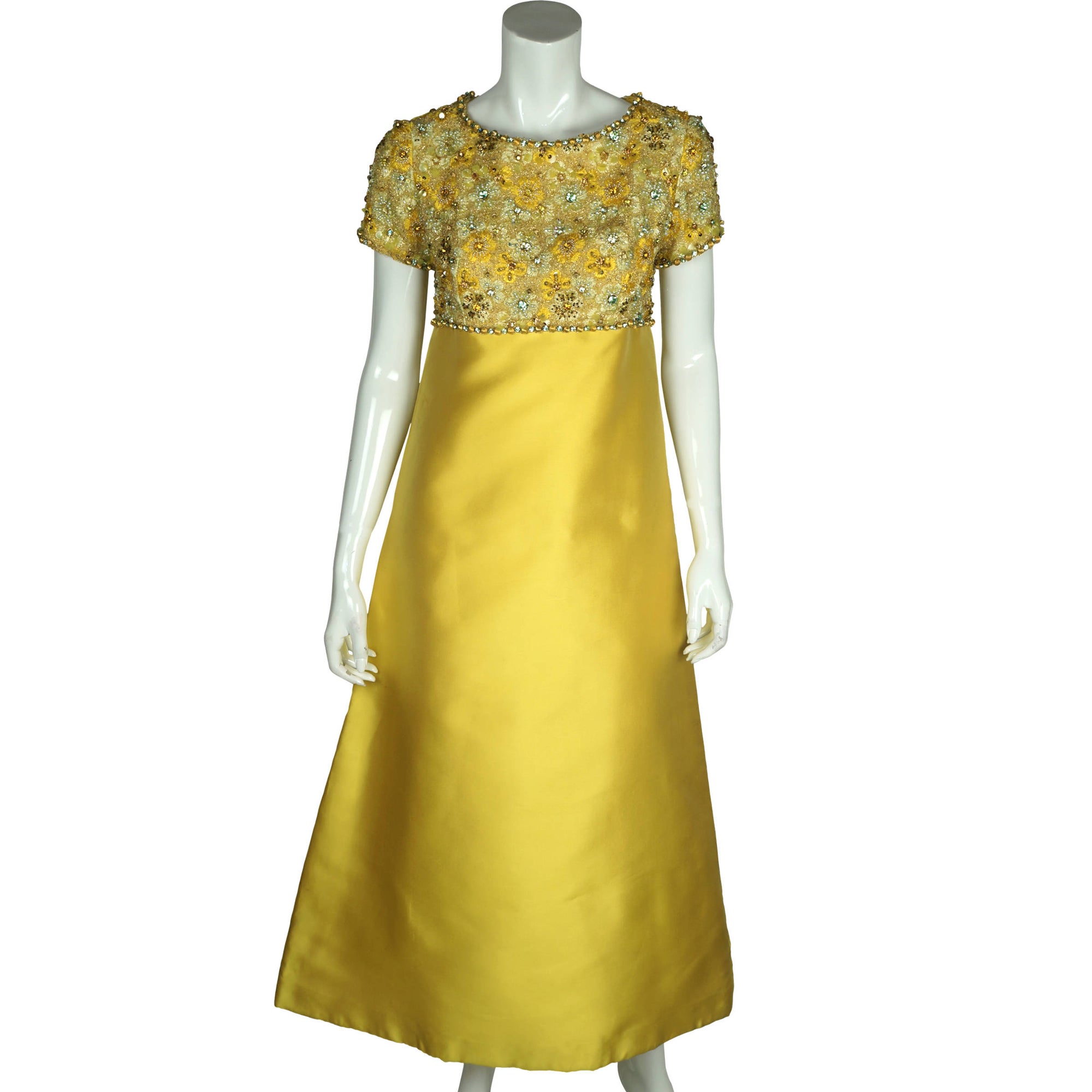 Vintage 60s Beaded Silk Ball Gown Evening Dress Size M – Poppy's Vintage  Clothing
