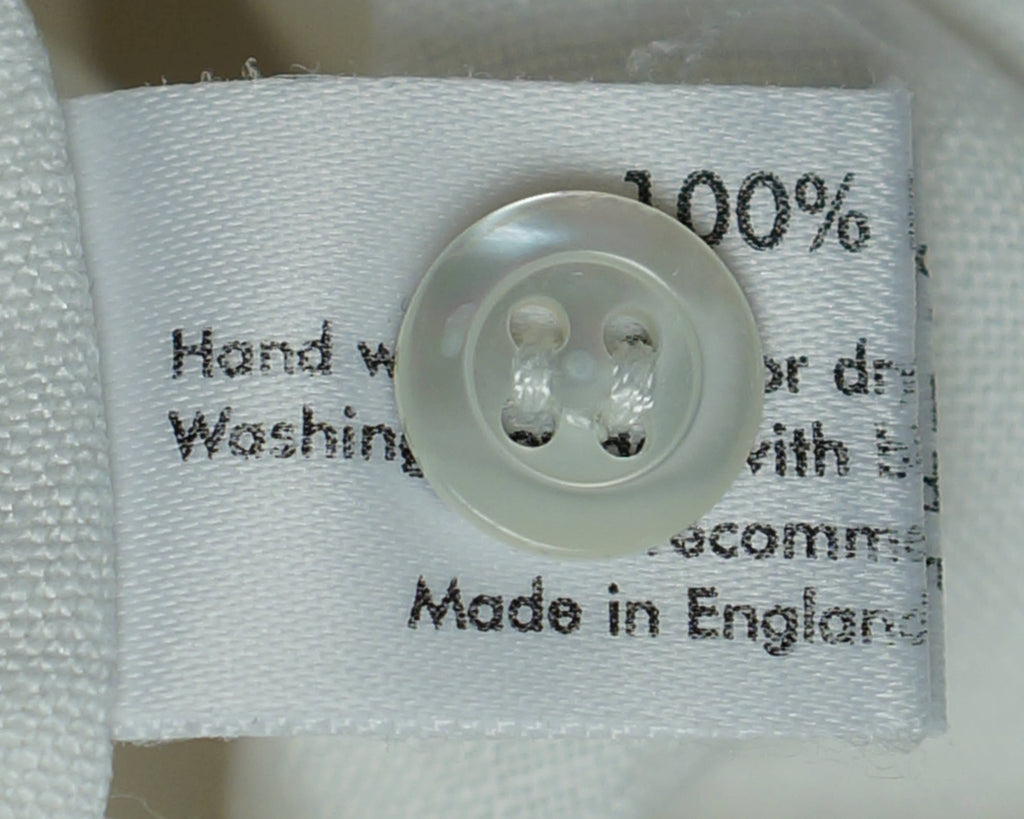 Eskandar Mens Night Shirt White Linen Made in England Size 1 - Poppy's Vintage Clothing