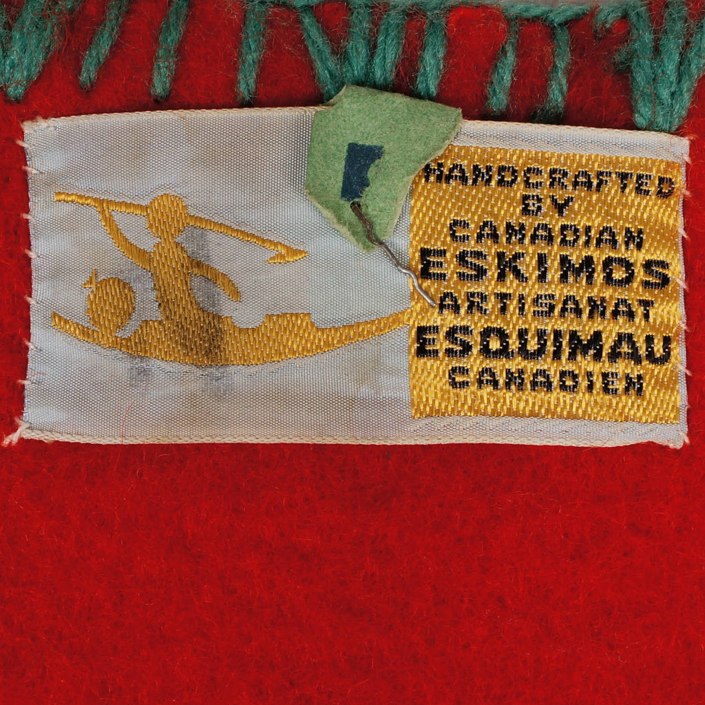 Vintage Inuit Red Wool Vest Handcrafted by Canadian Eskimos Ladies Medium - Poppy's Vintage Clothing