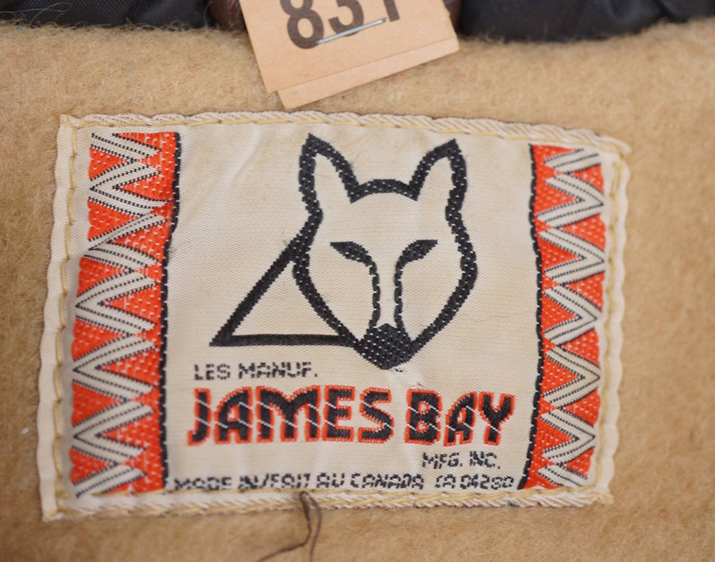 Vintage 1970s Inuit Blanket Wool Winter Parka Coat James Bay Eskimo Style - Mens L - Poppy's Vintage Clothing