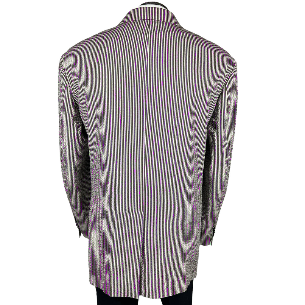 Etro Seersucker Jacket Blazer Multicolour Stripes XL