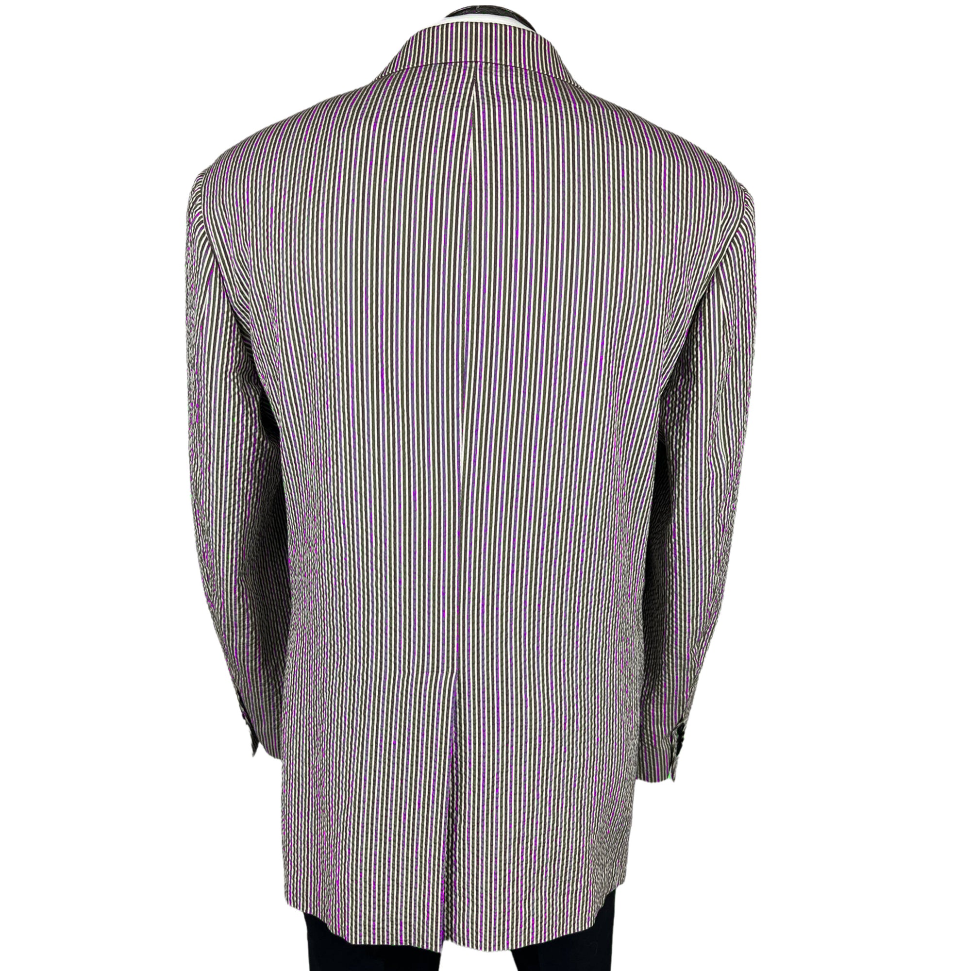 Etro Seersucker Jacket Blazer Multicolour Stripes XL