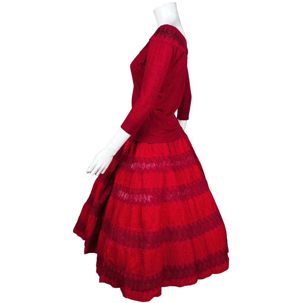 Vintage 50s Italian Skirt and Top Etrusca Del Soldato Bardi