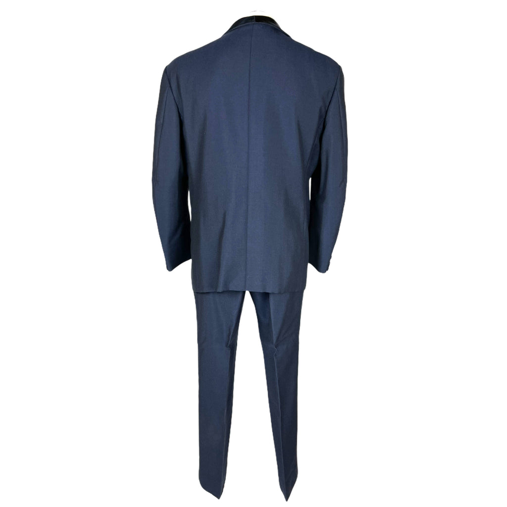 Vintage Blue Tuxedo Shiny Mohair Tux Jacket w Pants Size L