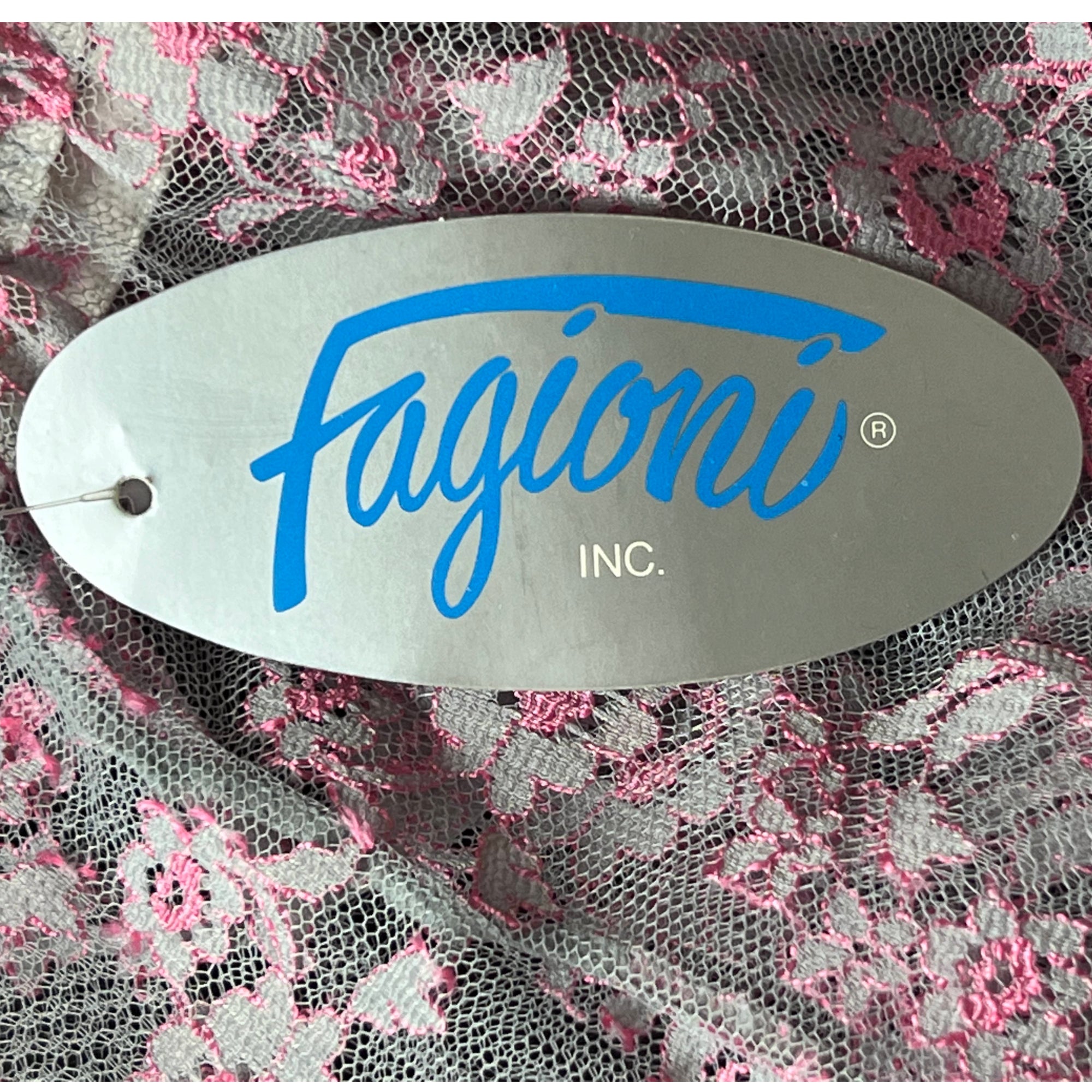 NWT 1970s Vintage Babydoll w Panties Pink & Grey Lace Size M