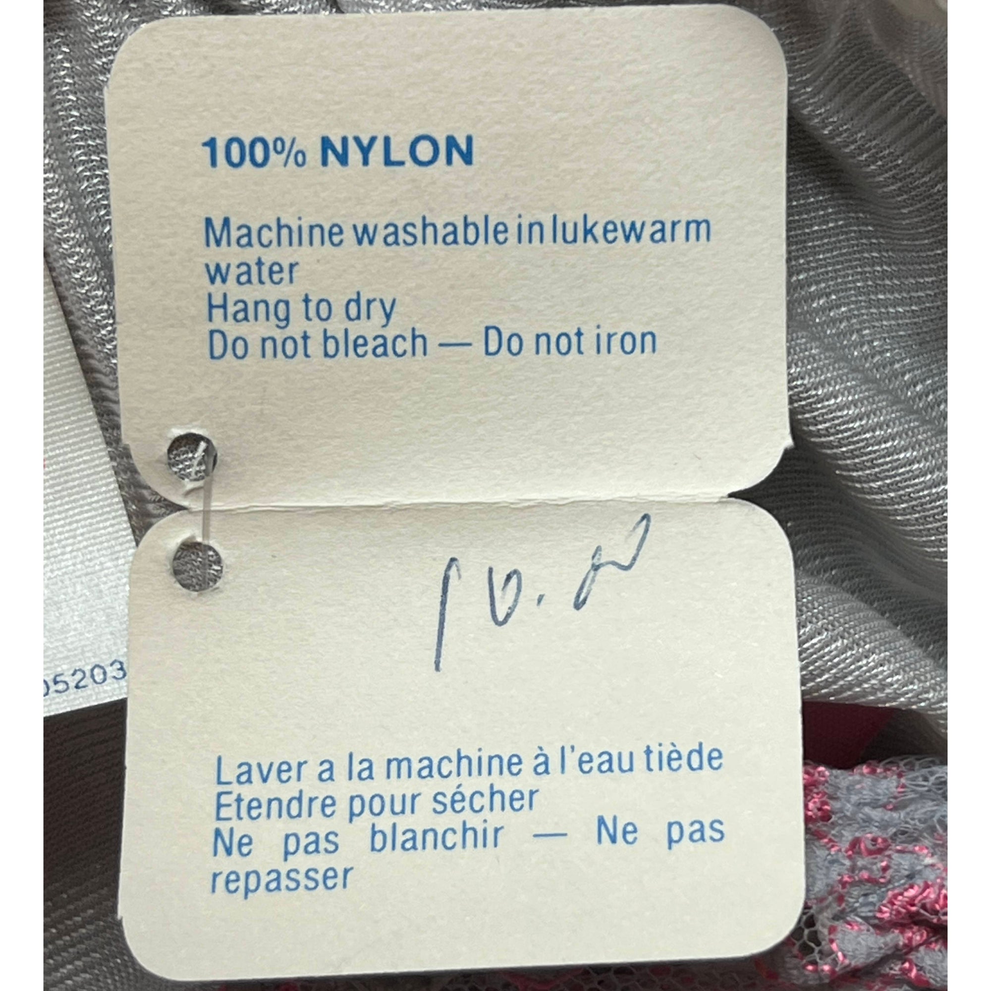 NWT 1970s Vintage Babydoll w Panties Pink & Grey Lace Size M