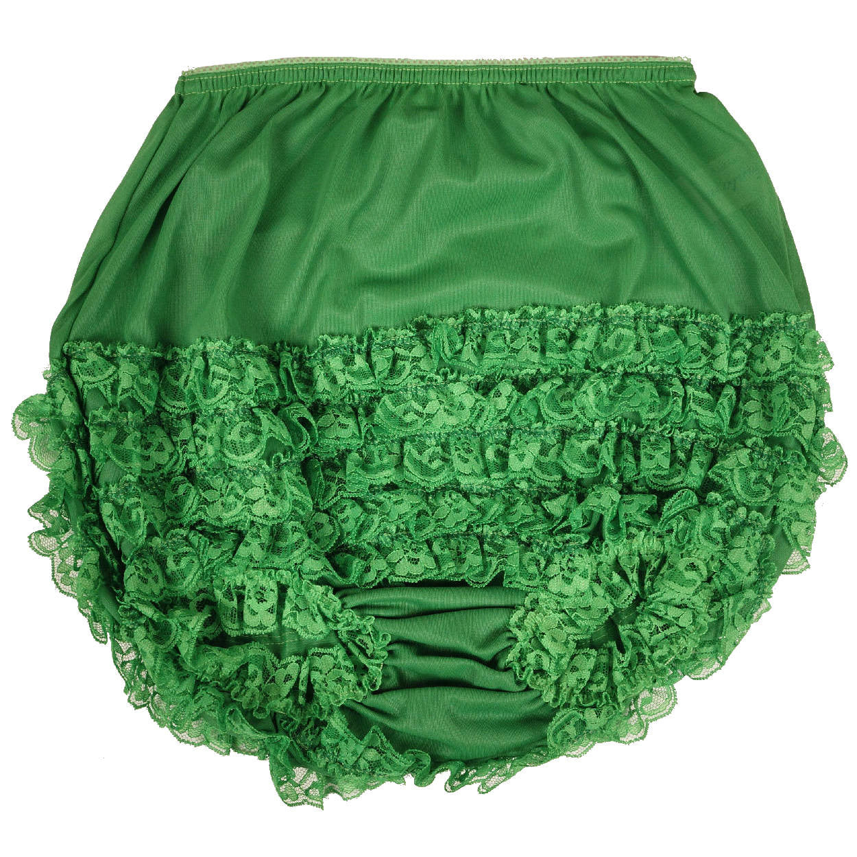 Vintage Sheer Nylon Panty Green Lace Frill Ruffles Unused w Tag - Poppy's Vintage Clothing