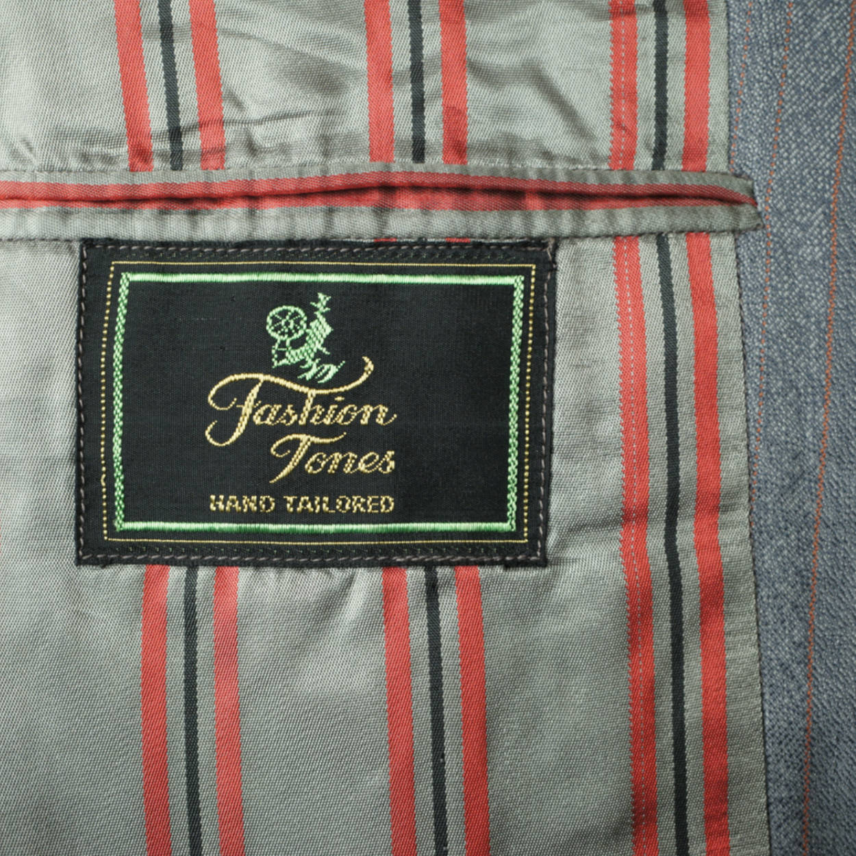 Vintage 1960s British Invasion Suit Shiny Grey w Pinstripes Fashion Tones Size M - Poppy's Vintage Clothing