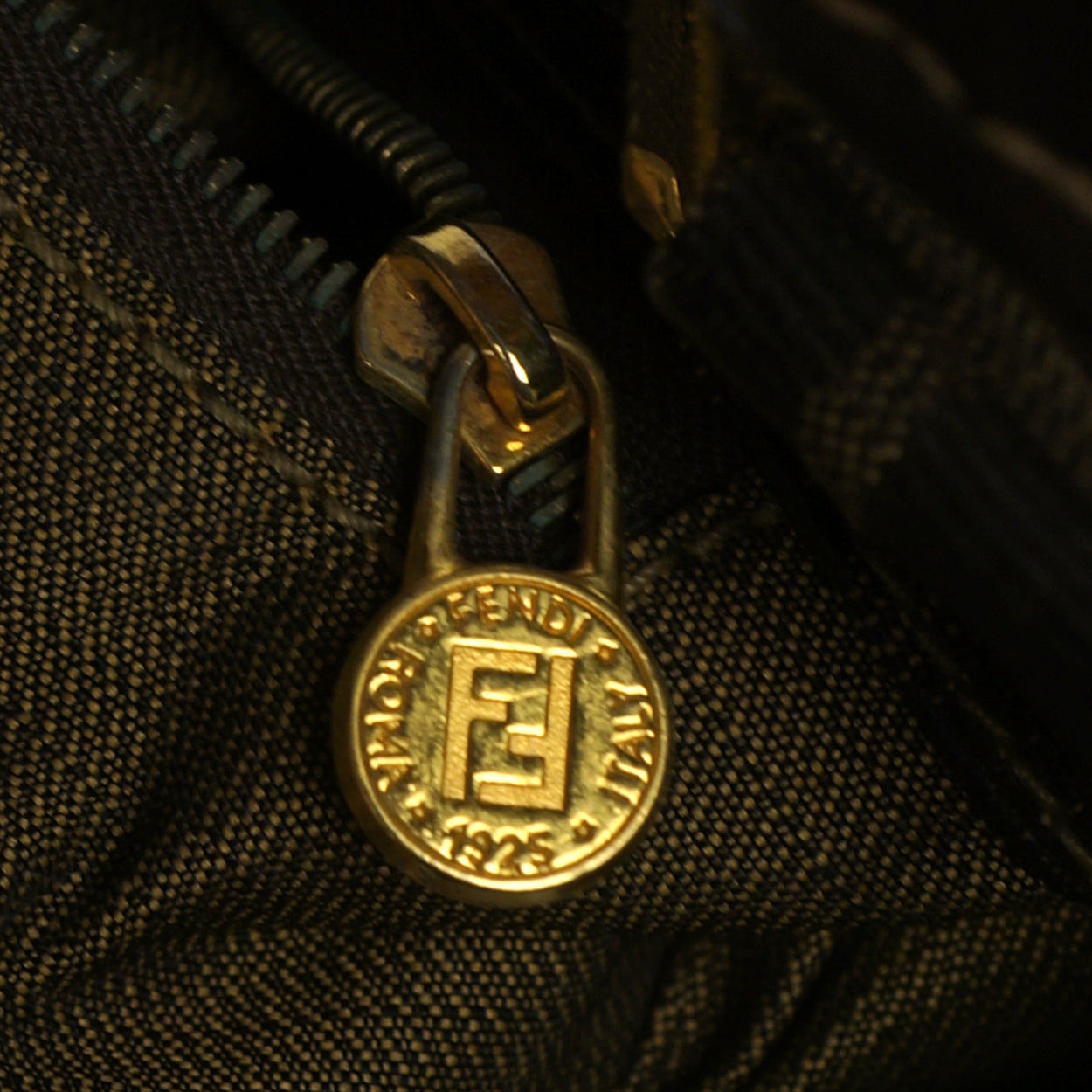 Vintage 1980s Fendi Zucca Monogram Shoulder Bag Purse Slant Top Authentic - Poppy's Vintage Clothing