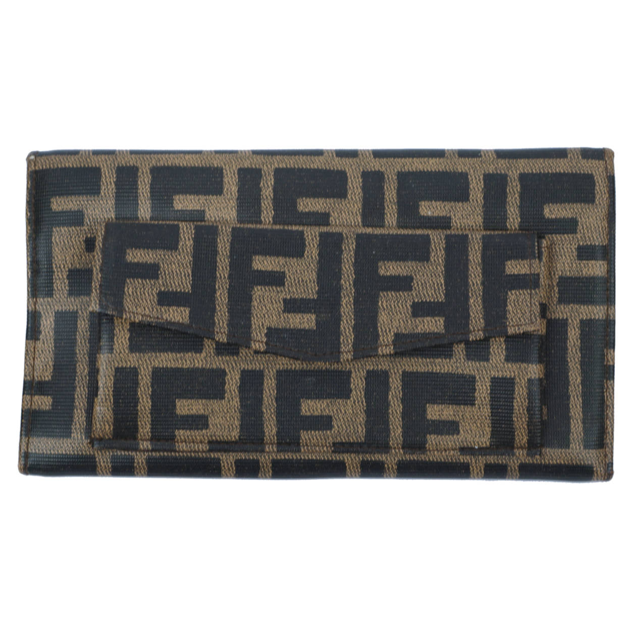 Vintage 1970s Fendi Zucca Wallet F Monogram Canvas - Poppy's Vintage Clothing