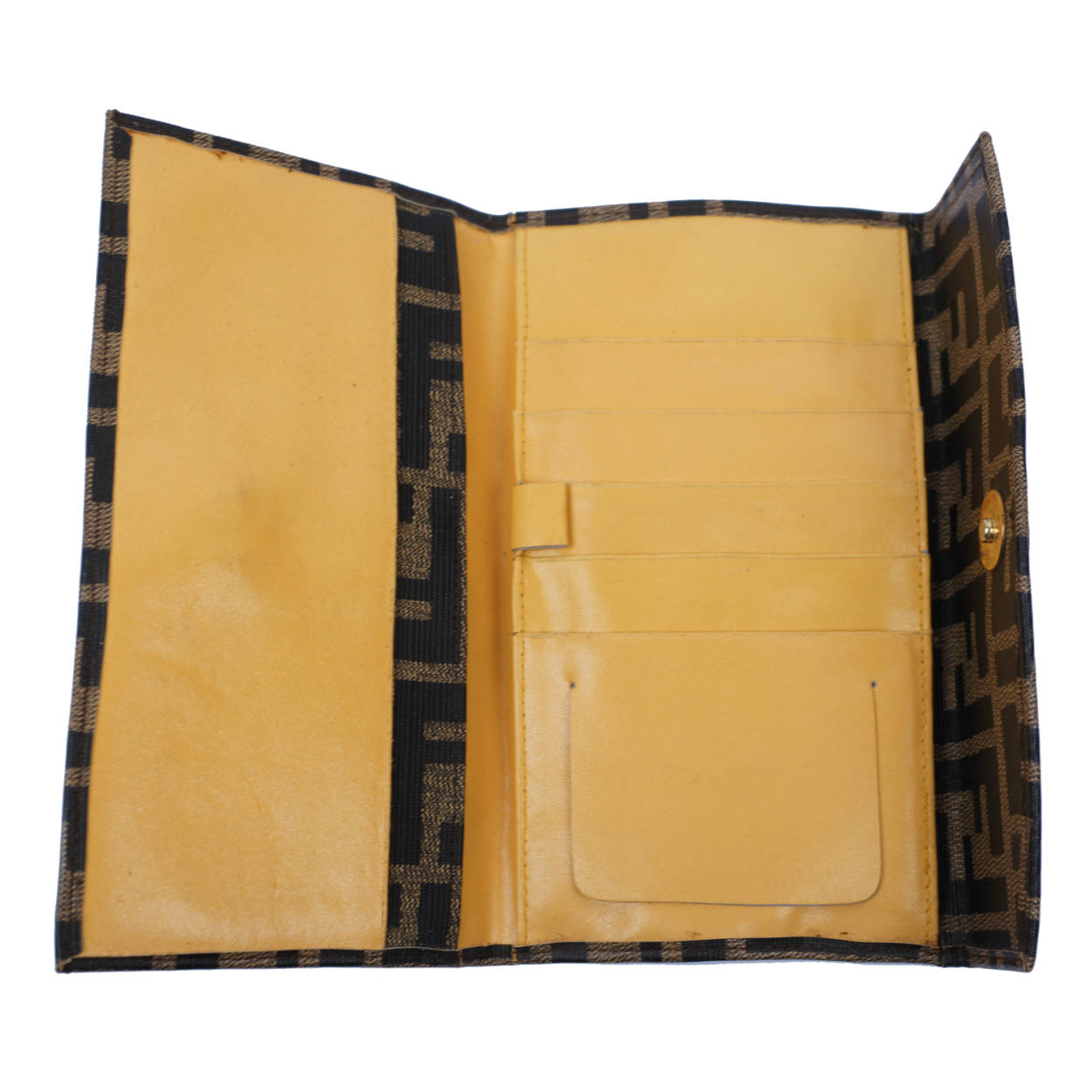 Vintage 1970s Fendi Zucca Wallet F Monogram Canvas - Poppy's Vintage Clothing