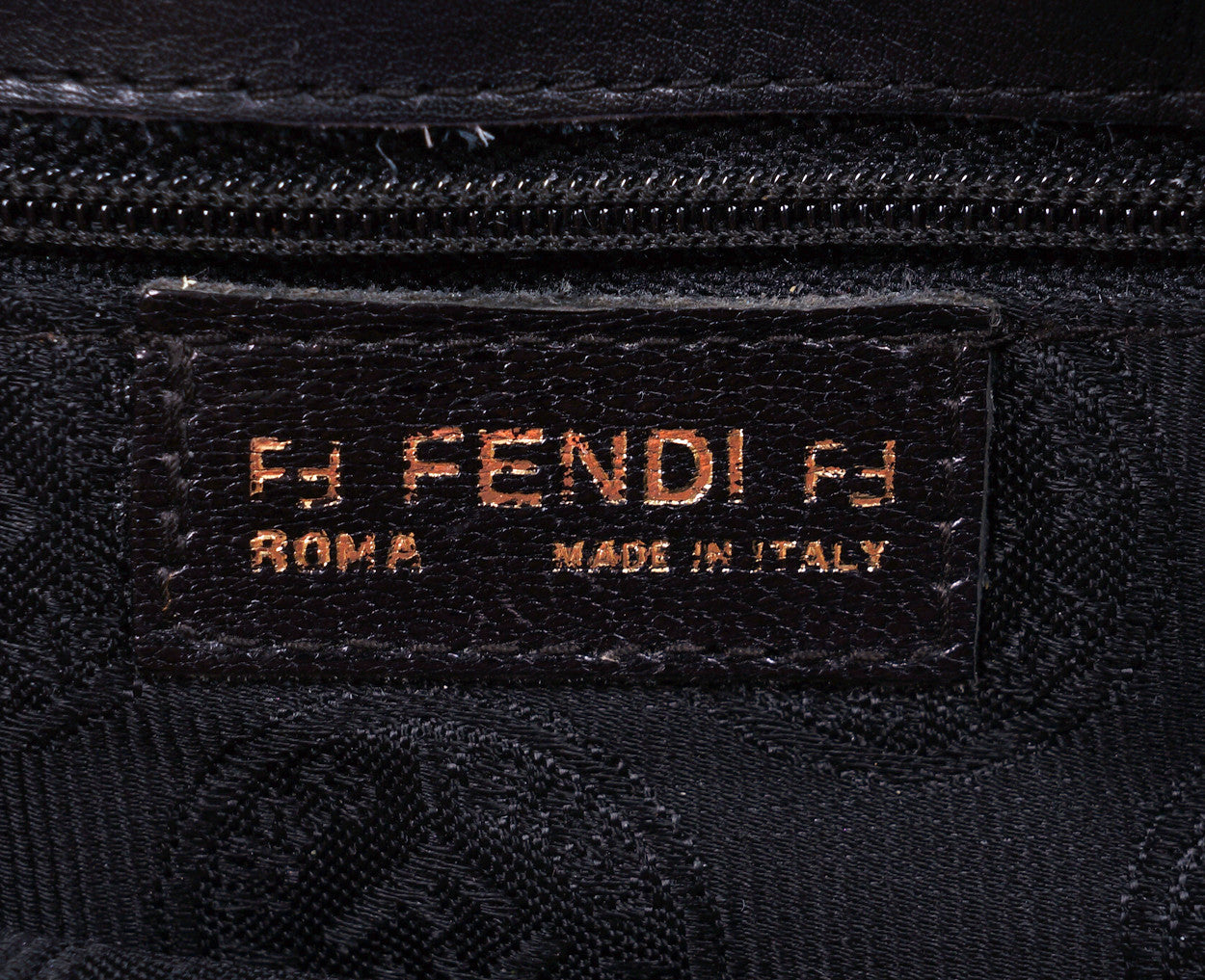 Vintage Clutch by Fendi with Fendi Logo - Black Leather Purse - Made in Italy - Poppy's Vintage Clothing