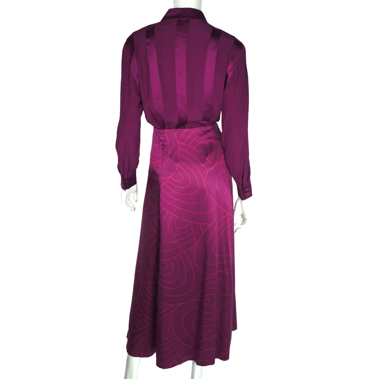 Vintage Louis Feraud Purple Silk Blouse & Maxi Skirt Sz 10 - Poppy's Vintage Clothing