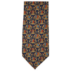 Vintage Salvatore Ferragamo Silk Tie Books & Bookends Necktie Horses Elephants - Poppy's Vintage Clothing