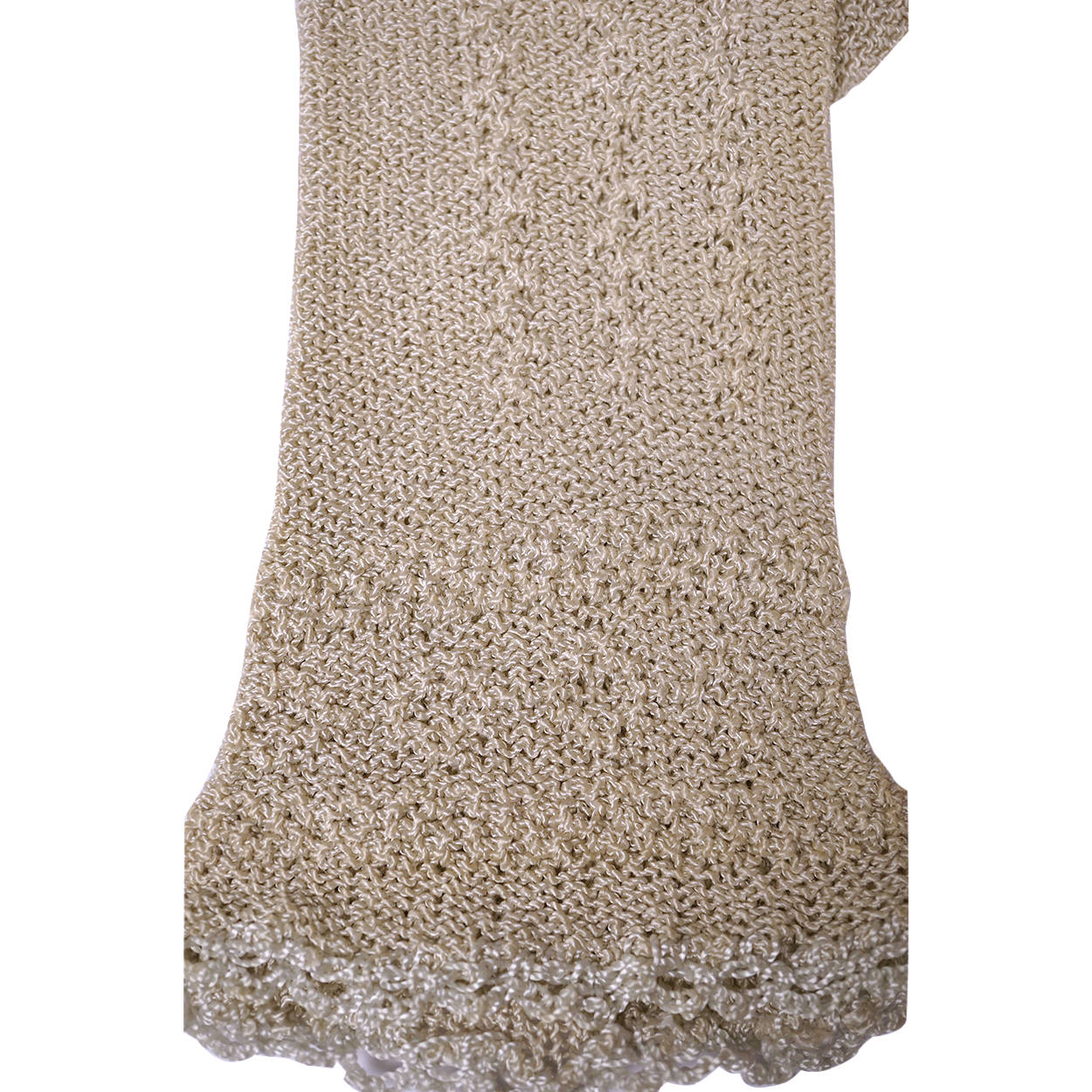 Vintage Fine Crochet Knitted Lace Gloves Grey Hand Made Ladies Size Medium 7 - Poppy's Vintage Clothing