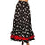 Vintage Spanish Flamenco Style Skirt White Polka Dot on Black w Red Flounce - Poppy's Vintage Clothing
