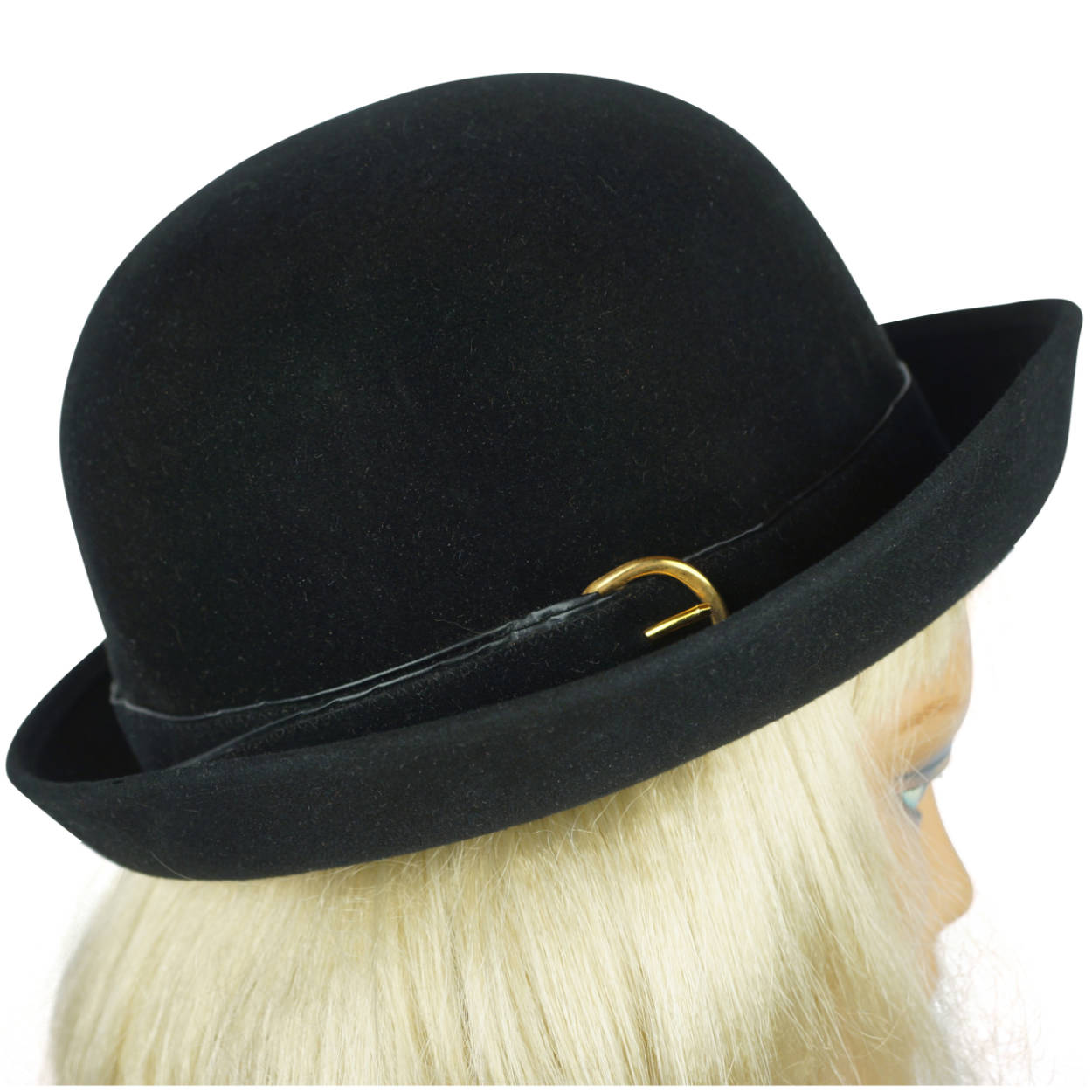 Vintage 60s Mod Bucket Hat by Flechet Black Velvet Fur Felt - Poppy's Vintage Clothing