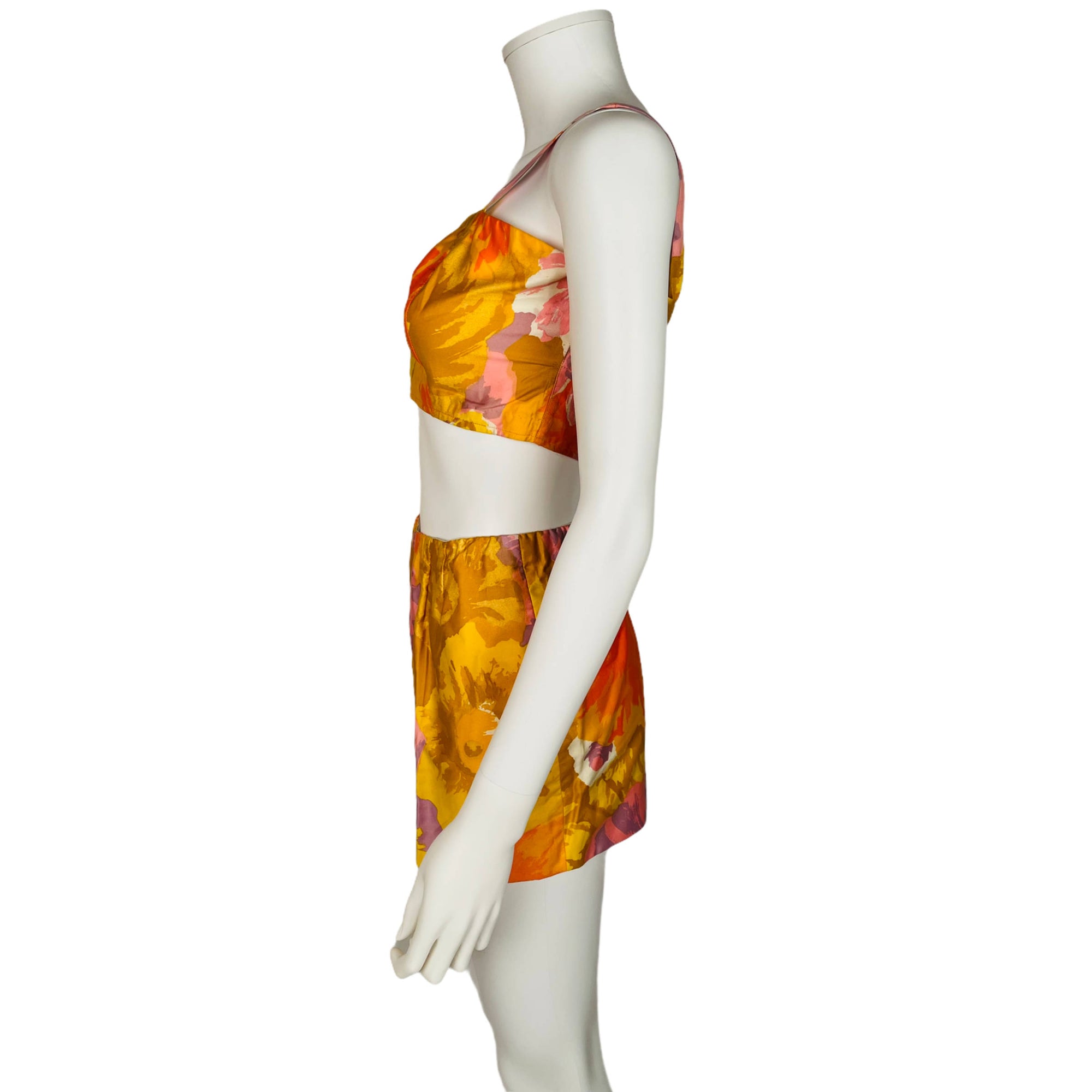 Vintage 60s Resort Dress Play Suit Set Two Piece w Cover Up