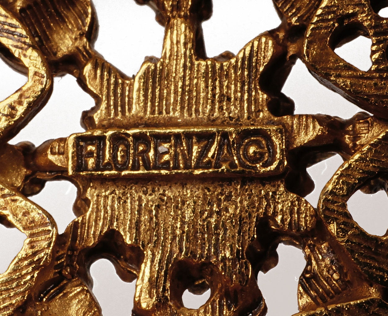 Vintage 1950s Florenza Victorian Revival Pendant Brooch - Poppy's Vintage Clothing