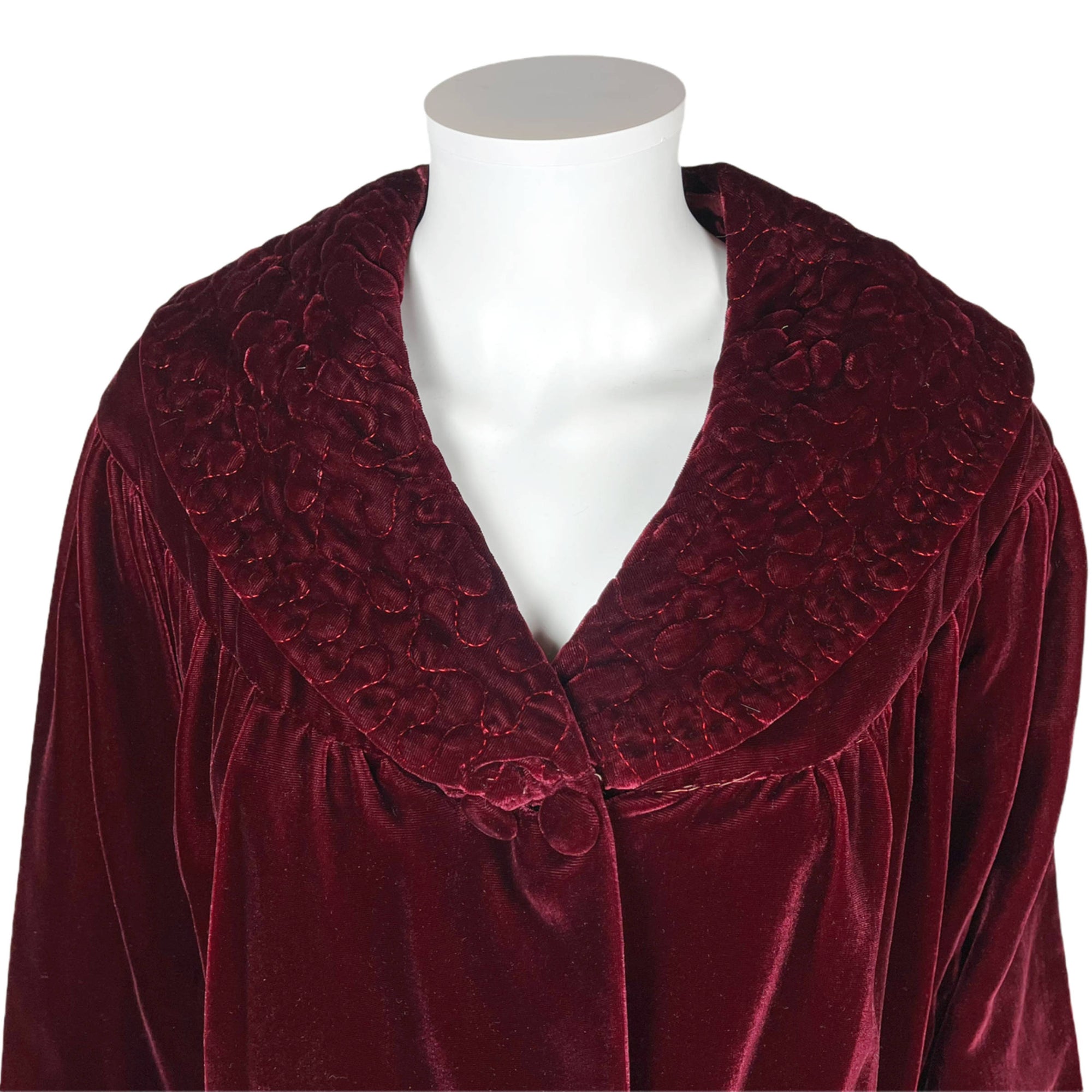 Vintage 1950s Red Velvet Dressing Gown Florida Confezioni