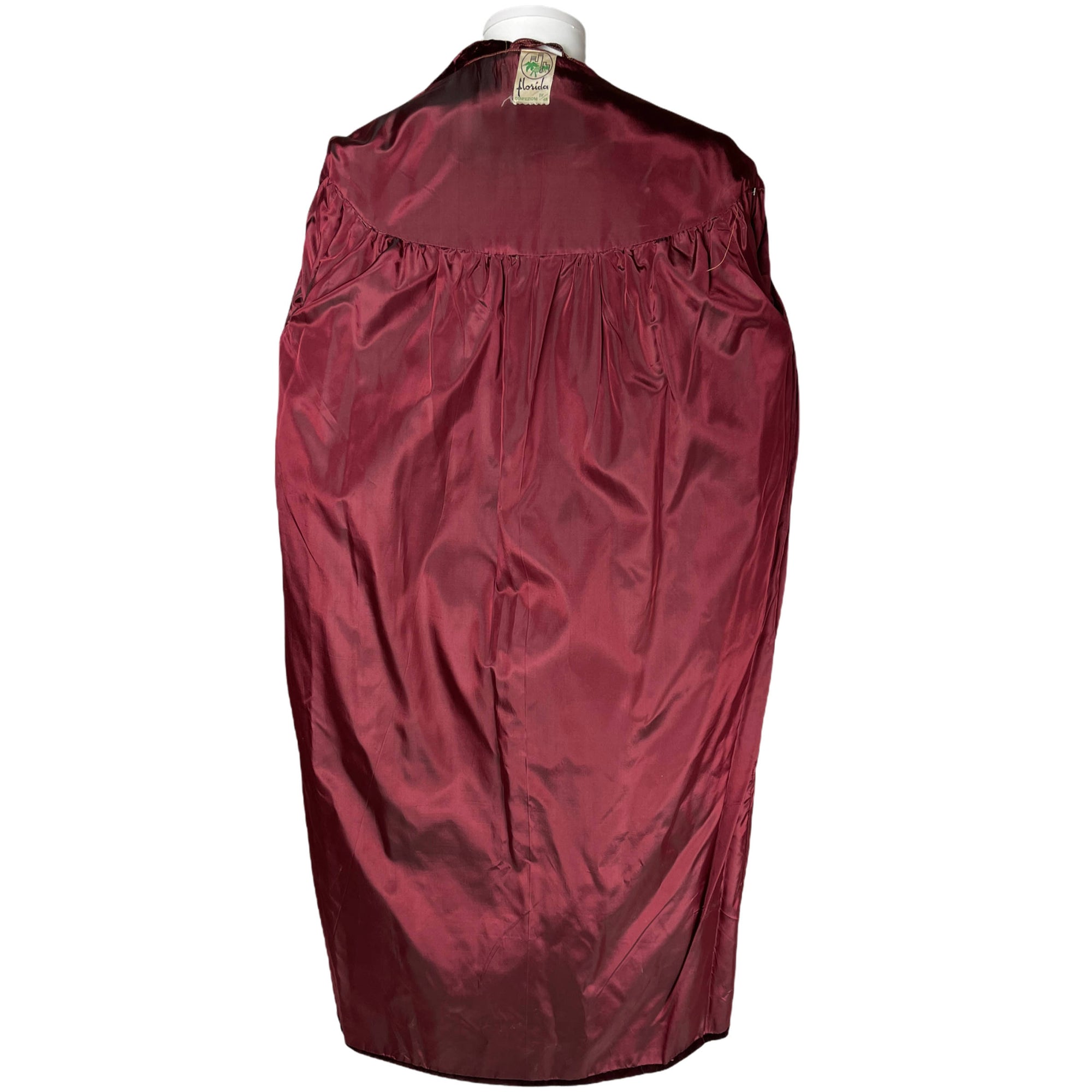 Vintage 1950s Red Velvet Dressing Gown Florida Confezioni