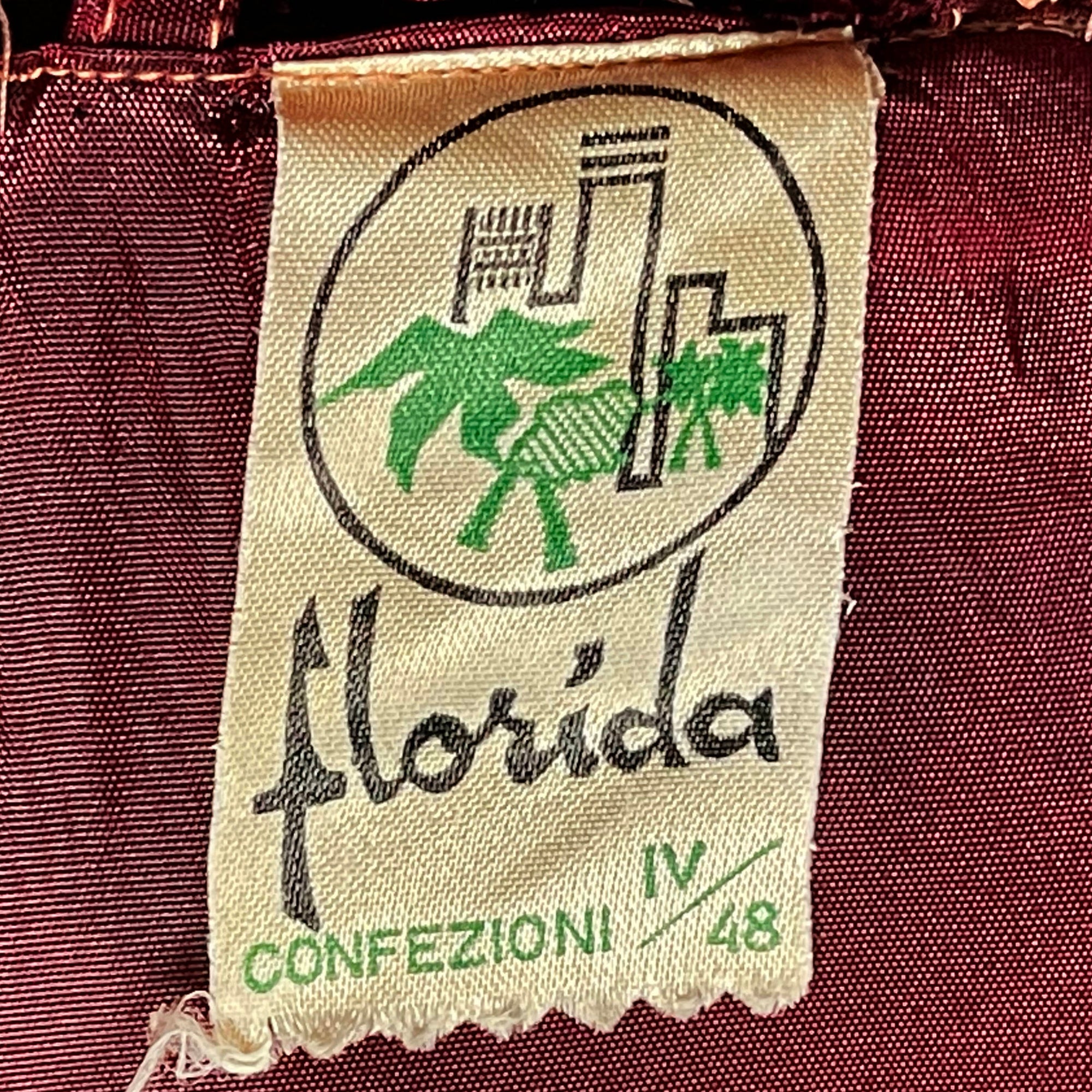 Vintage 1950s Red Velvet Dressing Gown Florida Confezioni